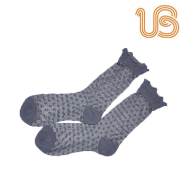 Women′s Jacquards Dots Silk Sock